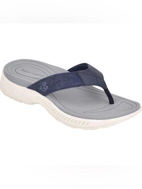 Easy Spirit Randi Navy and Light Gray Thong Sandal